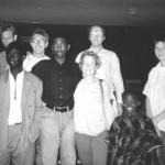 Mick Paauwe, Aly N’Diaye Rose, Rik van Boeckel ea met Youssou N’Dour. Theater Sorano. Dakar. December 1989